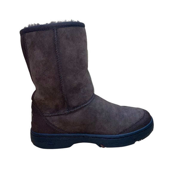 UGG Women’s Brown Suede Mid-Calf Warm Lined  Ultimate Short Boots Size W8