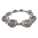 Kendra Scott Womens Silver Tone Bracelet Clear Stone Links Delicate Charm
