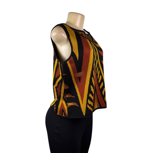 Anne Pinkerton Womens Multicolor Knit Tank Top Acrylic Nylon Bold Print Sz P/S