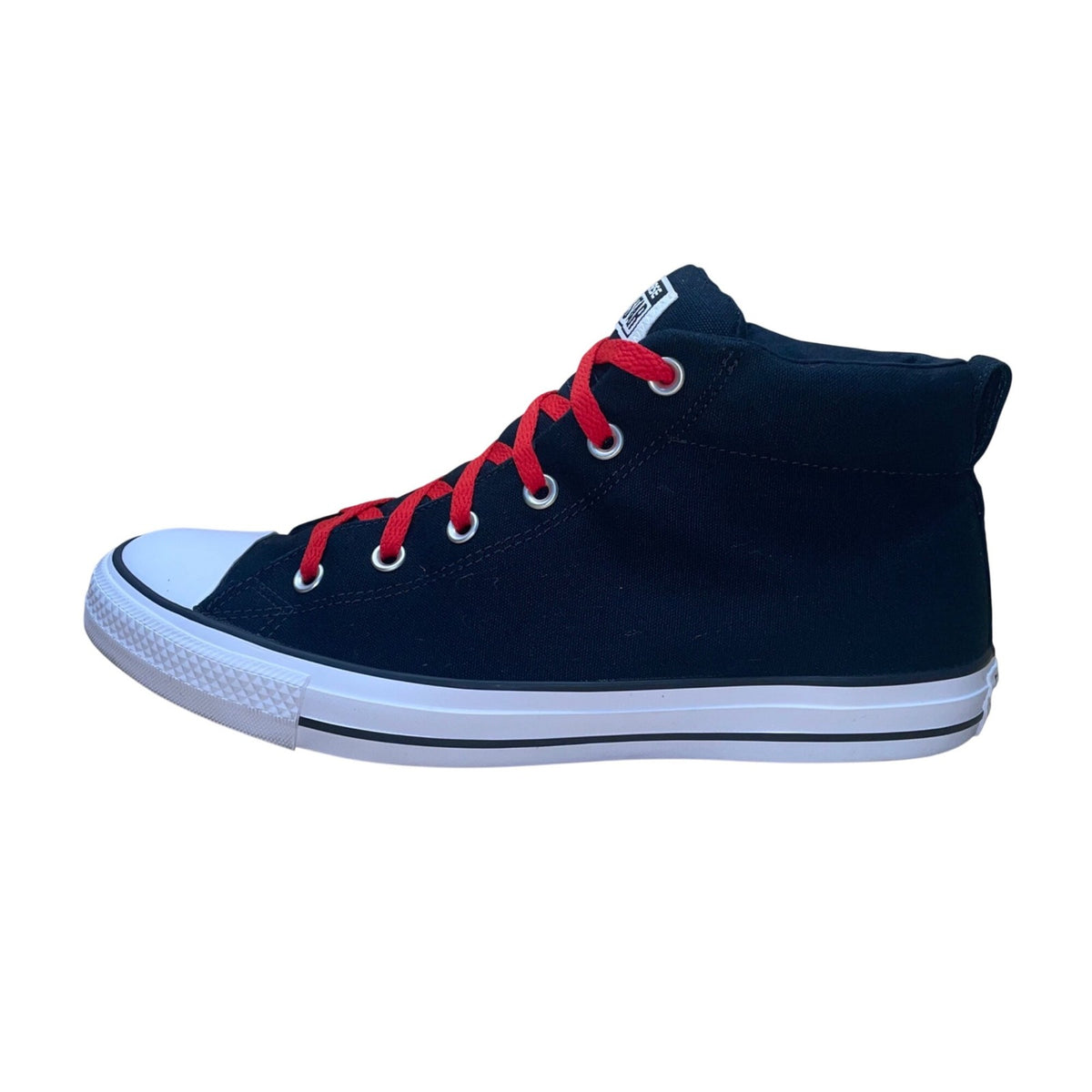 Converse Unisex Black Textile With Red Laces High Top Sneakers Size 13W/11M 