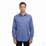 Nordstrom Mens Blue Cotton Long Sleeve Button-Up Shirt Size 15 1/2-33 Slim Fit