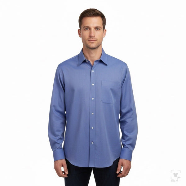 Nordstrom Mens Blue Cotton Long Sleeve Button-Up Shirt Size 15 1/2-33 Slim Fit