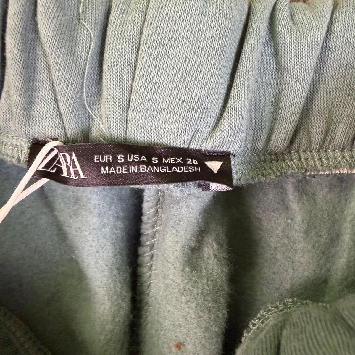 Zara Womens Turquoise Green Cotton Blend Jogger Sweatpants Elastic Waist Size S