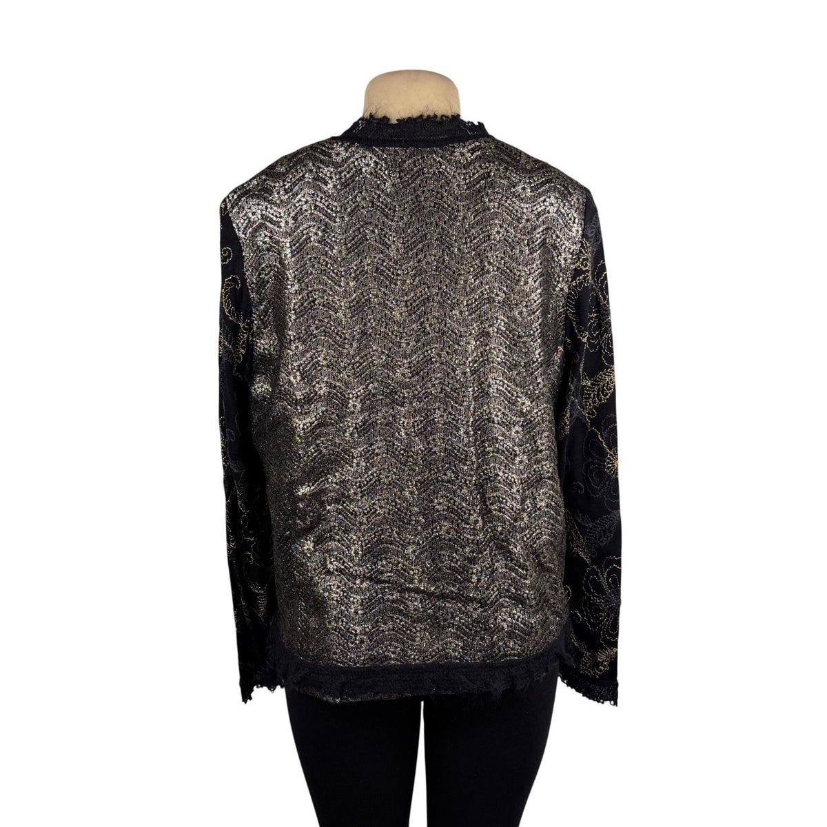 Stizzoli Women’s Black & Gold Lana/Poliamm/Polyester Sweater & Shirt Set