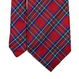 Posh Mens Red P Plaid Necktie Formal Accessories Slim Width 57 Inches Long