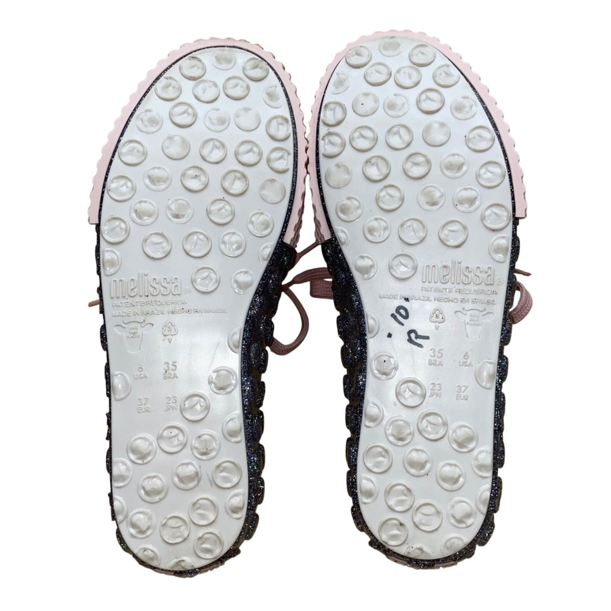 Melissa Kids Purple & Pink Glitter Lace-Up Cap Toe Sneakers Size 6US