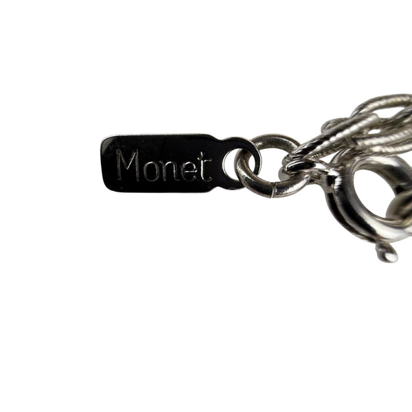 Monet Womens Silver Tone Rope Chain Vintage Necklace