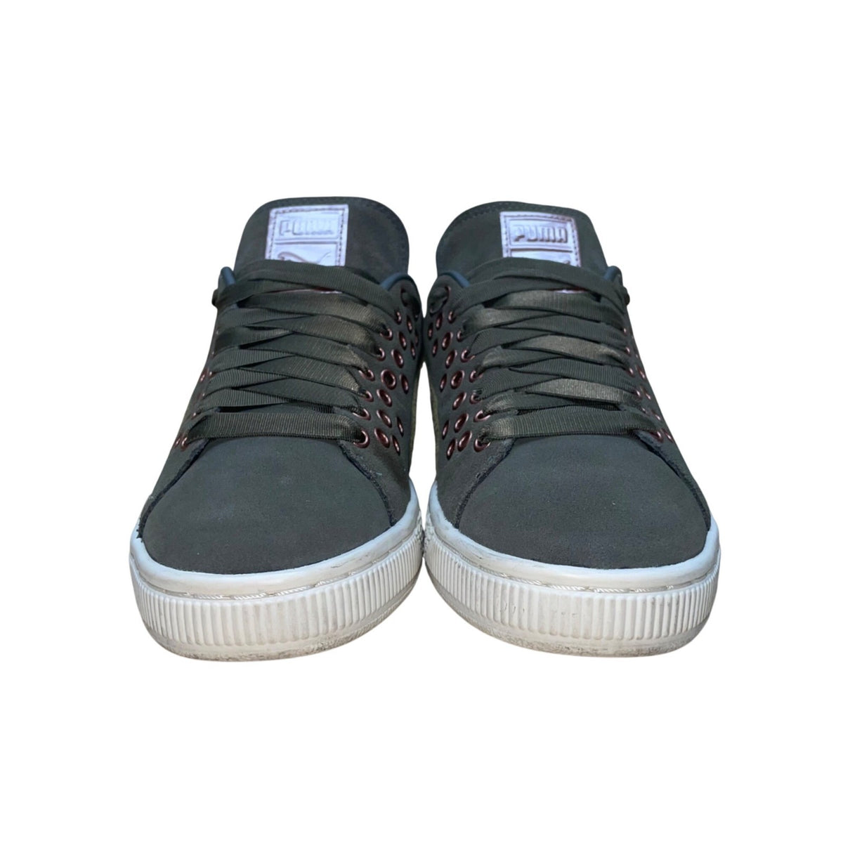 Puma Women’s Green Suede With Rose Gold Eyelets Lace-Up XL Lace VR Sneakers Sz 6