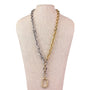 Chicos Womens Gold Tone & Silver Tone Chain Necklace Mixed Metal Design