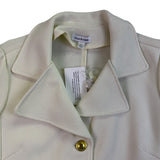 Joan Rivers Womens Ivory Blazer Jacket Large Textured Gold Button Design