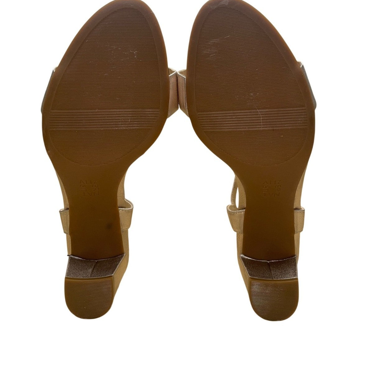 Naturalizer Women’s Gold Metallic Adjustable Block Heel Bristol Sandals Size 12M