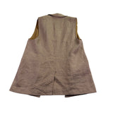 Chicos Womens Beige Linen Blend Sleeveless Open Front Vest Size 2 