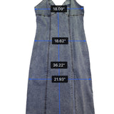 Habitual Womens Blue Cotton Denim Midi Slip Dress W/ Slit  Casual Stylish Size L