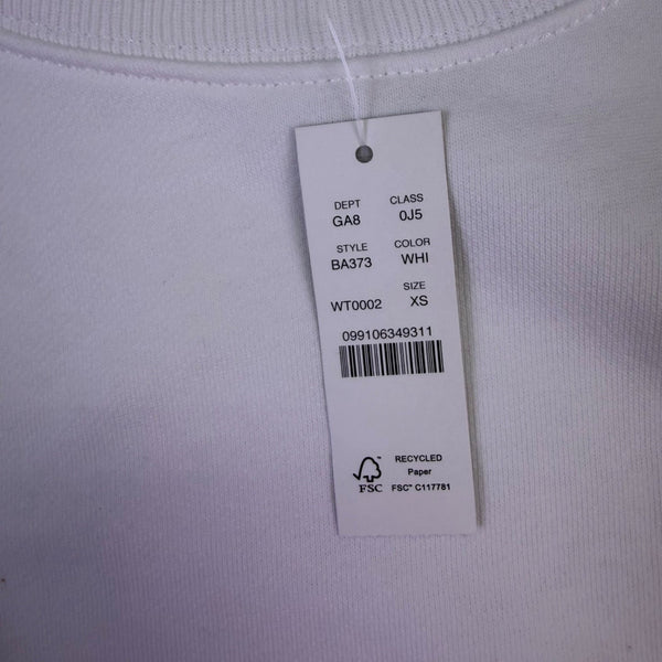 J.Crew Womens White Cotton Crewneck Pullover Sweatshirt Size XS