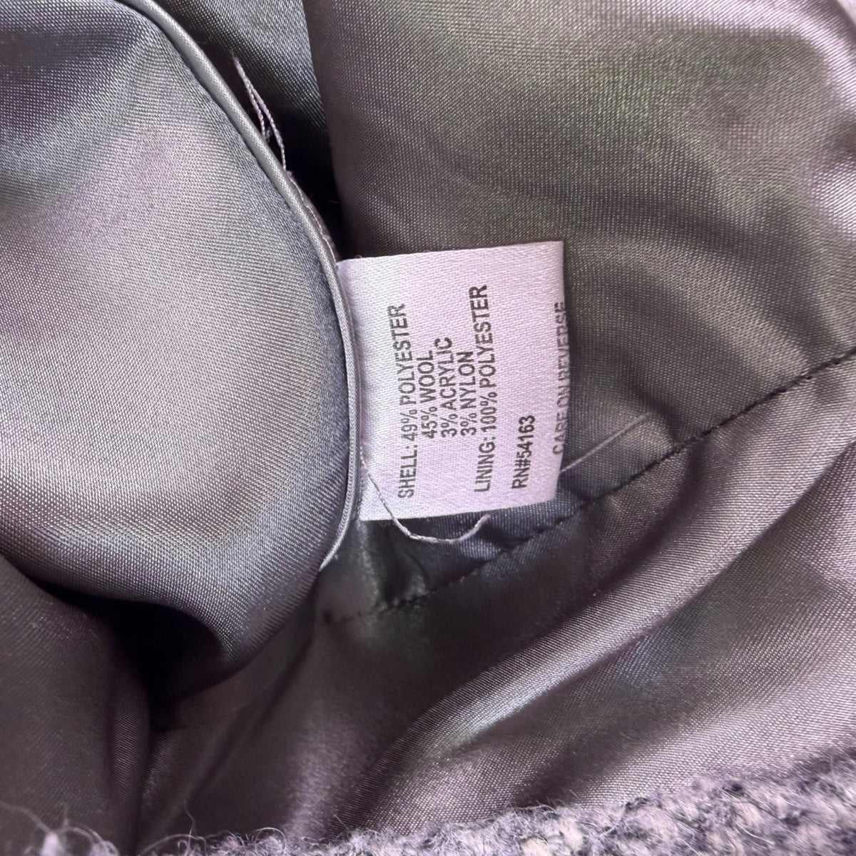 Calvin Klein Womens Gray Hooded Belted Coat Wool Blend Sz XL