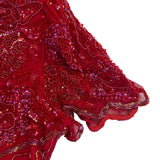 Swee Lo Womens Red Silk Beaded Cocktail Party Dress Rayon Lining Size L 10-12