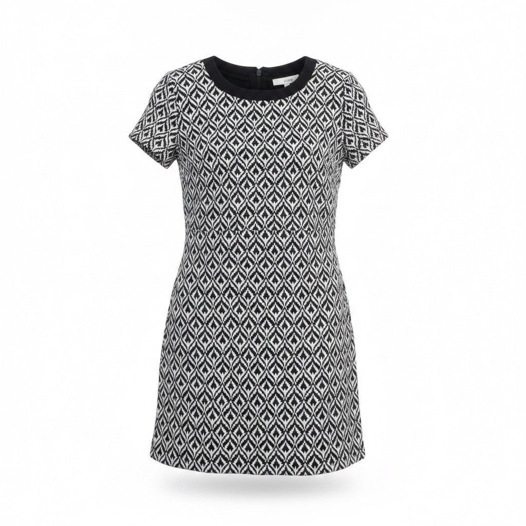 EShakti Womens Black & White Geometric Print Dress Size S/6