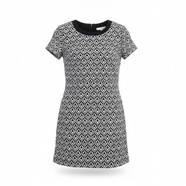 EShakti Womens Black & White Geometric Print Dress Size S/6