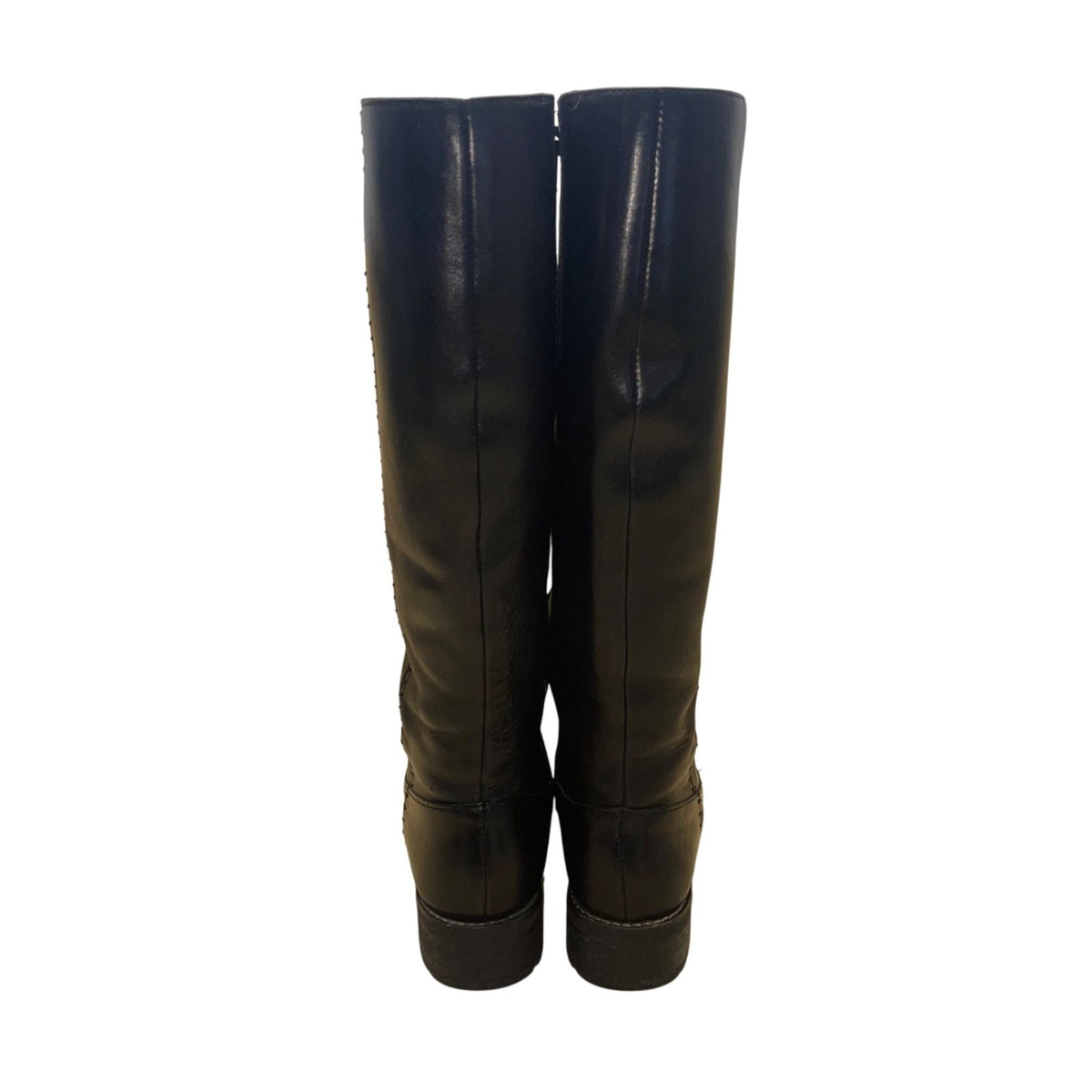 Sofft Women’s Black Leather Stitched Detailing Zip-Up Knee High Boots Size 7.5M