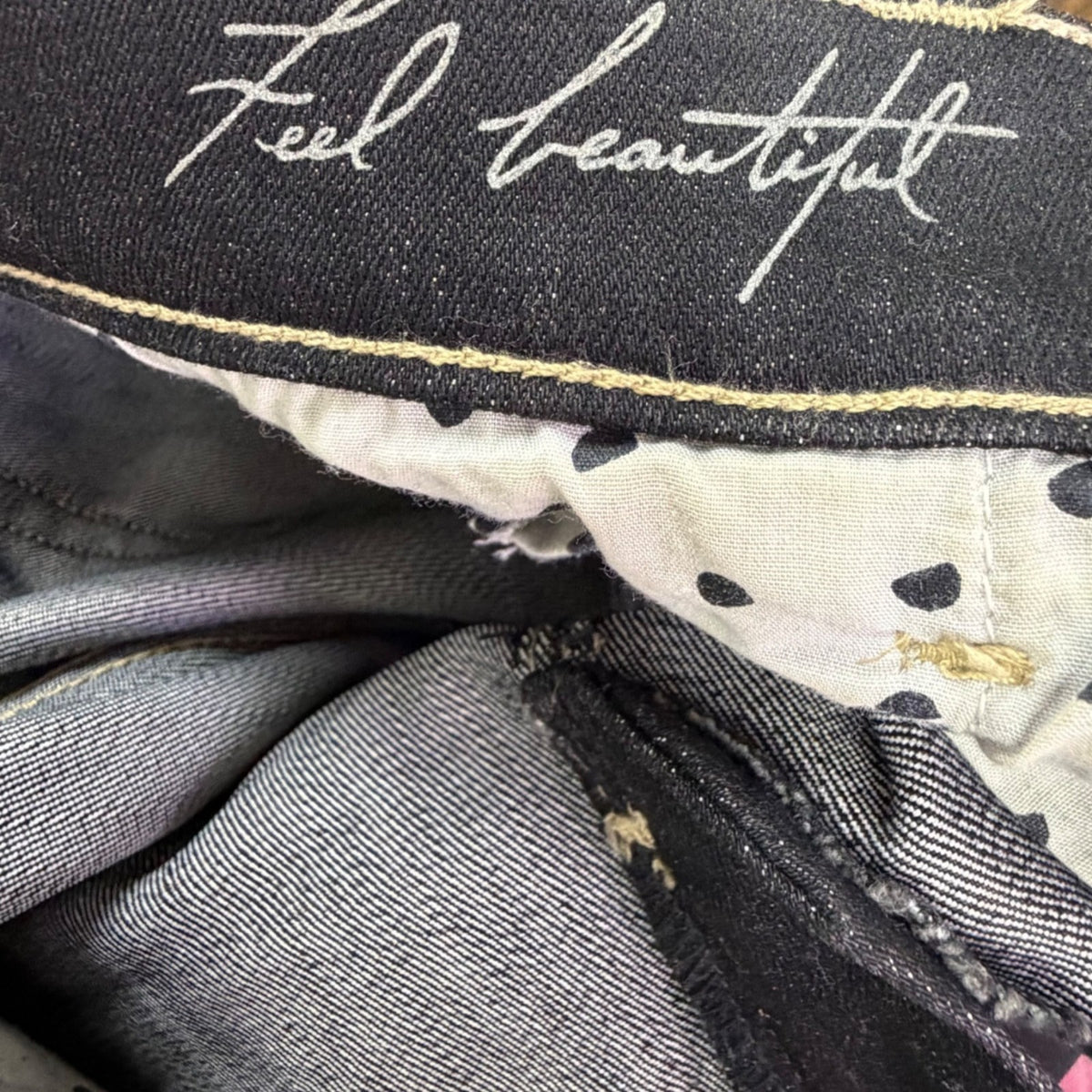 White House Black Market Womens Black Cotton Blend Cropped Capri Jeans Size 6