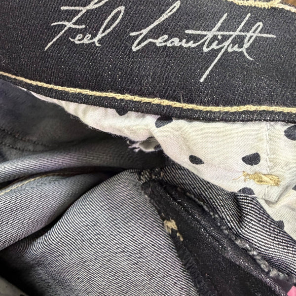 White House Black Market Womens Black Cotton Blend Cropped Capri Jeans Size 6