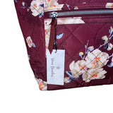 Vera Bradley Women’s Maroon Quilted Blooms & Branches Floral Print Vera Tote Bag