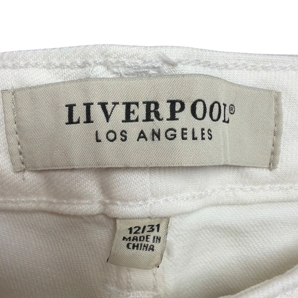 Liverpool Womens White Denim Shorts Casual Stylish Folded Hem Size 12/31