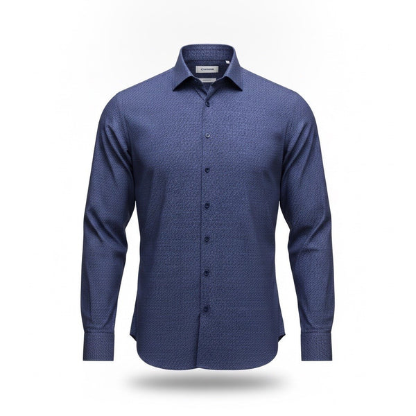 Brook Taverner Mens Navy Cotton Classic Fit Dress Shirt 18" Collar 35" Sleeve