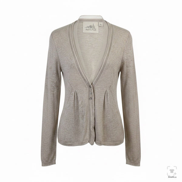 Angel Of The North Womens Beige Knit Button Cardigan Sweater Size XS