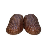 Women’s Brown Woven Leather Slip-On Textured Mule  Shoes Size Aprox US9