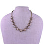 Stella & Dot Womens Gold Tone Brass Necklace With Smoky Crystals 