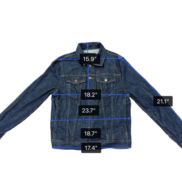 Banana Republic Womens Dark Wash Denim Jacket Casual Button-Up Sz S