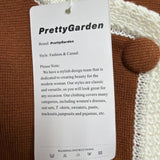 Pretty Garden Womens Brown/White Button-Front Cardigan Sweater Size XXL - New
