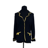 BCBG Maxazria Women's Yellow-Lined Black Blazer Sz M