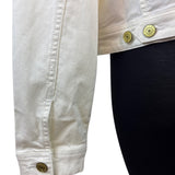 ISAAC MIRAHI LIVE White Denim Button-Up Jacket With Gold-Tone Hardware Sz 14