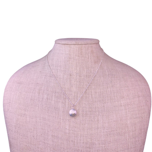 Sterling Silver 925 Womens Freshwater Pearl Pendant Necklace Elegant Design