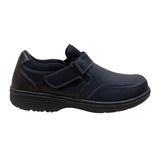 Orthofeet Men’s Black Leather Hook & Loop Strap Orthopedic Shoes Size 12 Medium