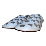 Zrshenmids Women’s White Leather Cut-Out Slip-On Square Toe Loafers Size 38