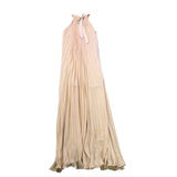 BCBG Max Azria Womens Beige Pleated Halter Maxi Dress Size XS