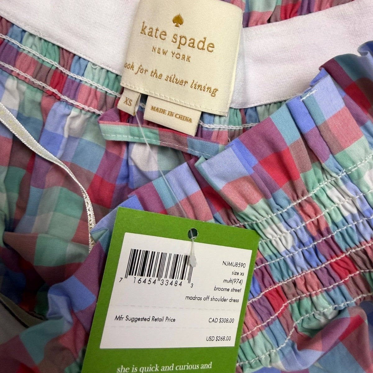 Kate Spade Colorful Checkered Maxi Dress With Ruffled Hem Multicolor Sz XS