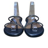 Women’s Silver Strappy Rhinestone Prism Sandals Size 8M