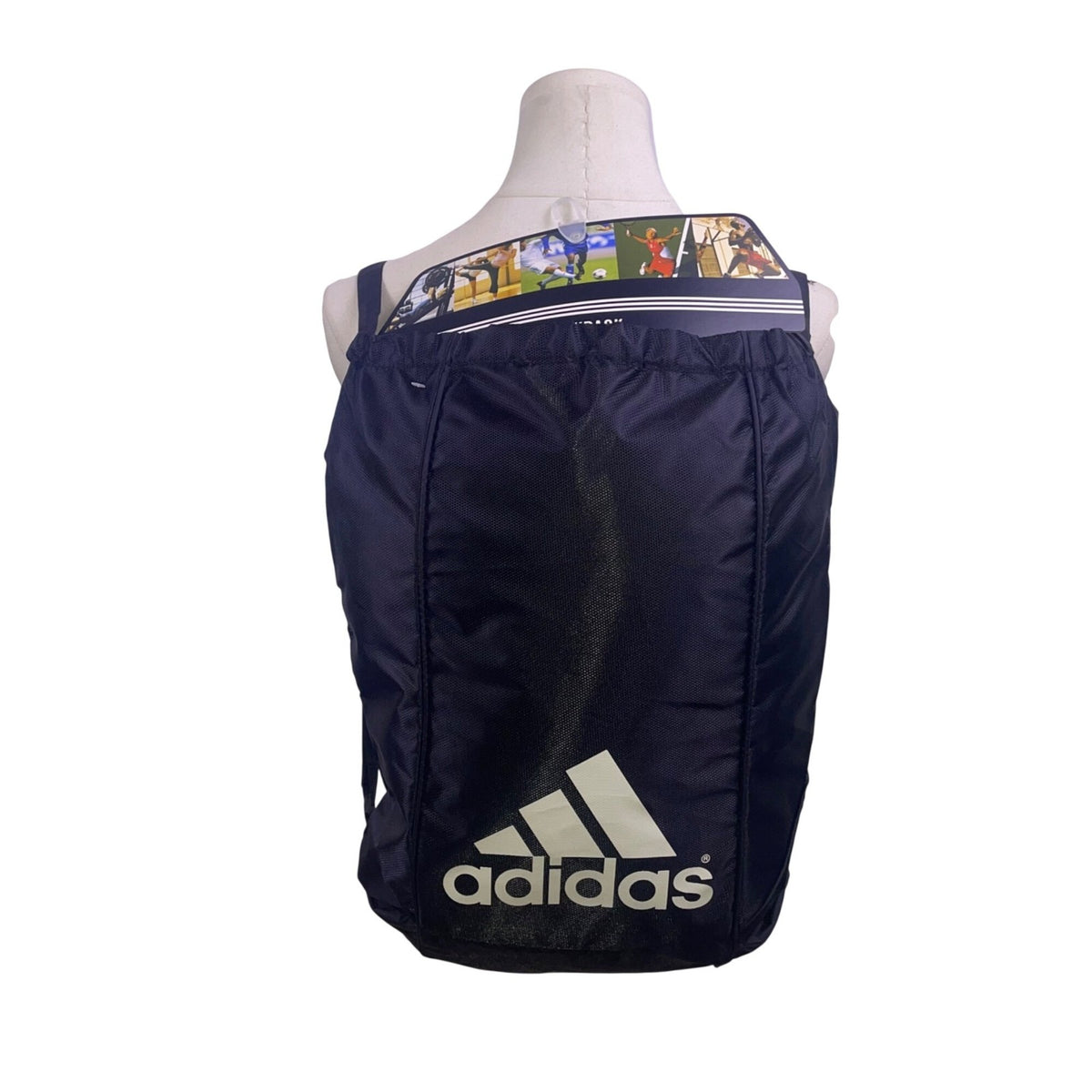 Adidas  Black Polyester Sackpack Drawstring Bag One Size
