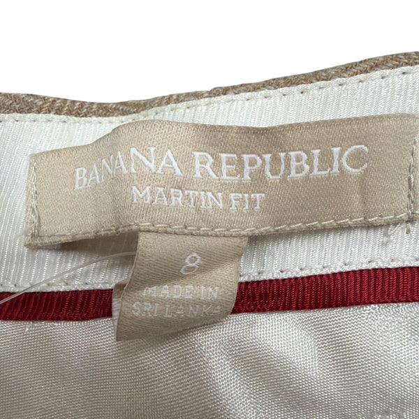 Banana Republic Womens Camel Trousers Wool Blend Martin Fit Dress Wear Size 8