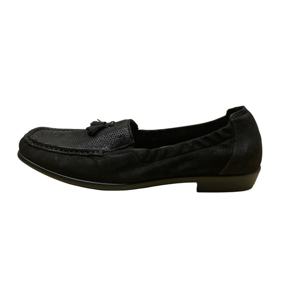 SAS Women’s Black Suede With Tassel Detail Slip-On Loafers Shoes Size 9M