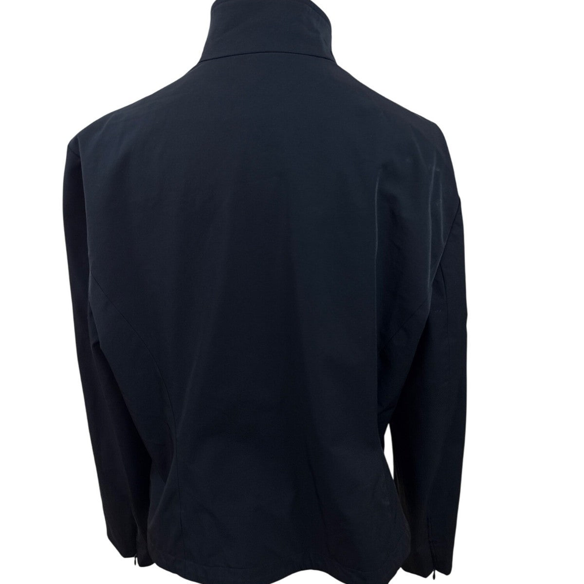 Nine West Womens Black Zip-Front Jacket With High Collar & Long Sleeves