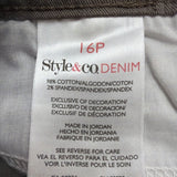 Style & Co Women Brown Slim Leg Pants High Rise Tummy Control 16P
