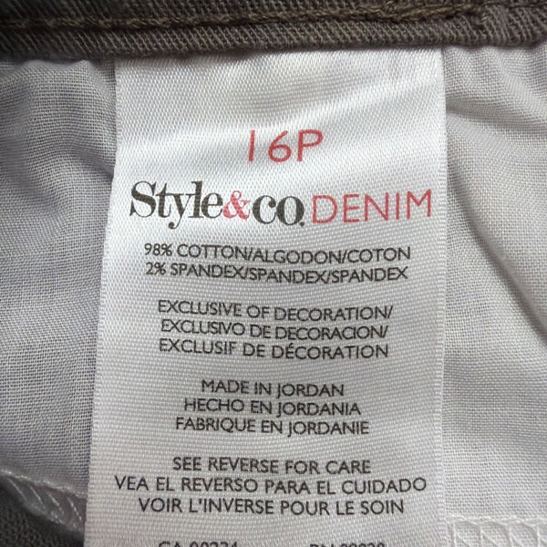Style & Co Women Brown Slim Leg Pants High Rise Tummy Control 16P