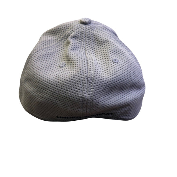 Under Armour Unisex Gray Stretch Fit Baseball Cap Embroidered Logo Sz MD/LG