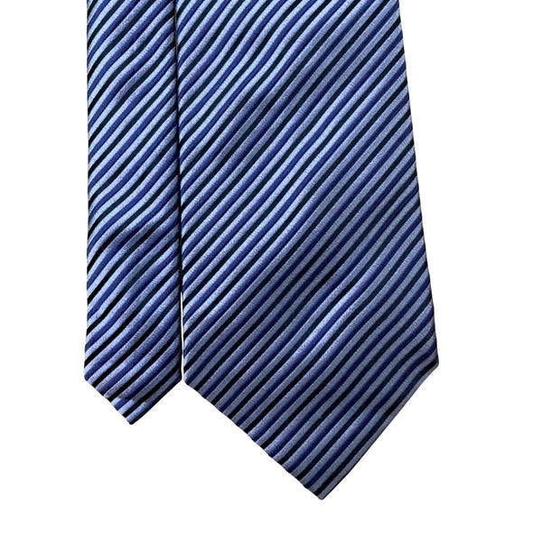 Banana Republic Mens Blue Striped 100% Silk Tie Made In Italy Elegant Neckwear