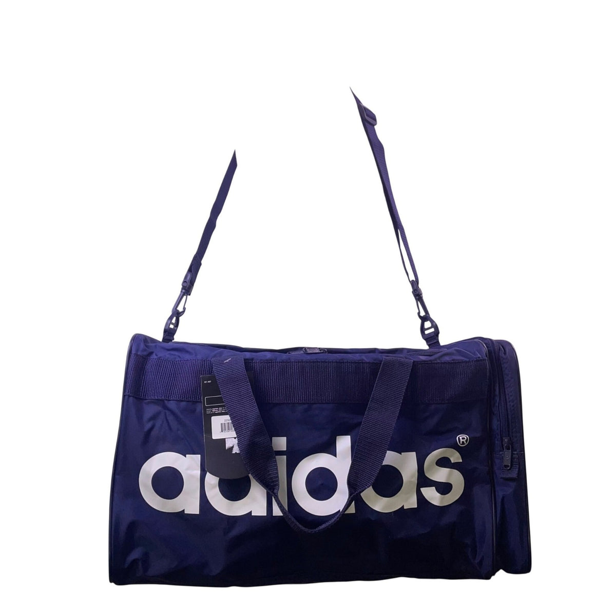 Adidas Unisex Blue Nylon Duffle Bag Logo Design Adjustable Strap One Size
